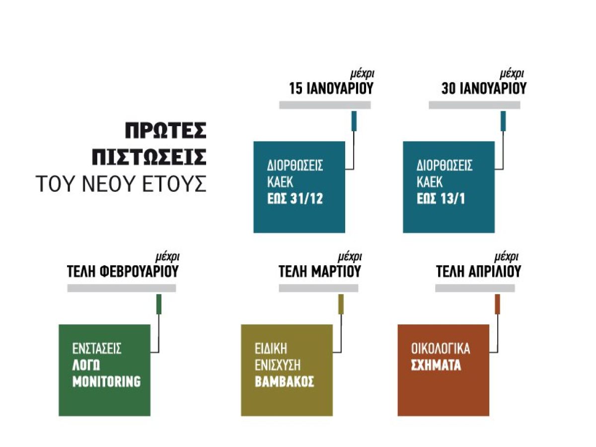 Διπλή διορθωτική  πληρωμή για το τσεκ  μέσα στον Ιανουάριο,  προς Φεβρουάριο οι  ενστάσεις monitoring